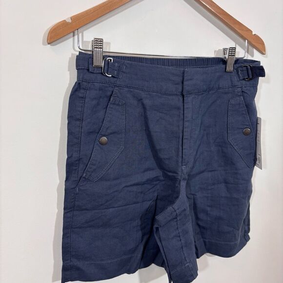 Athleta Voyager Linen Shorts NEW with tags Size 4 Granite Blue - Picture 6 of 15
